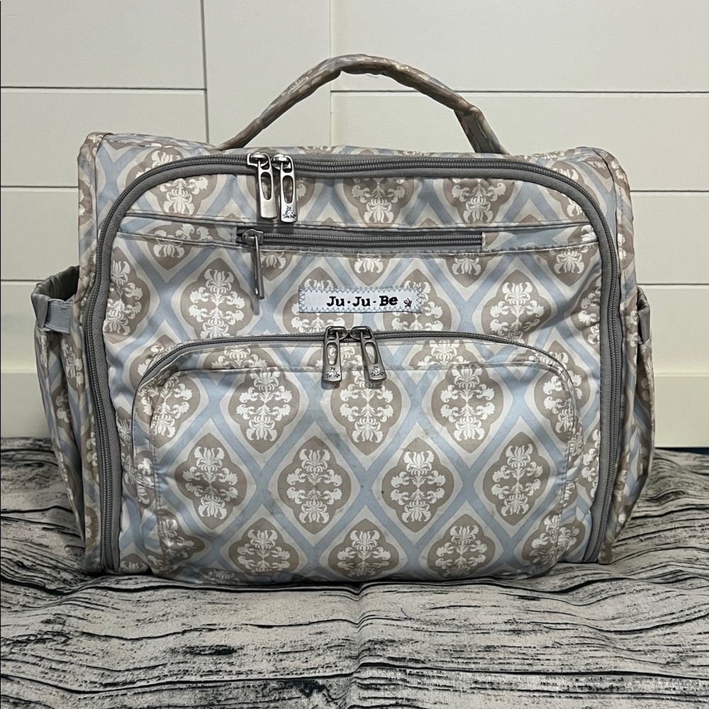Ju-Ju-Be Elegant Blue, Gray and Cream Diaper Bag